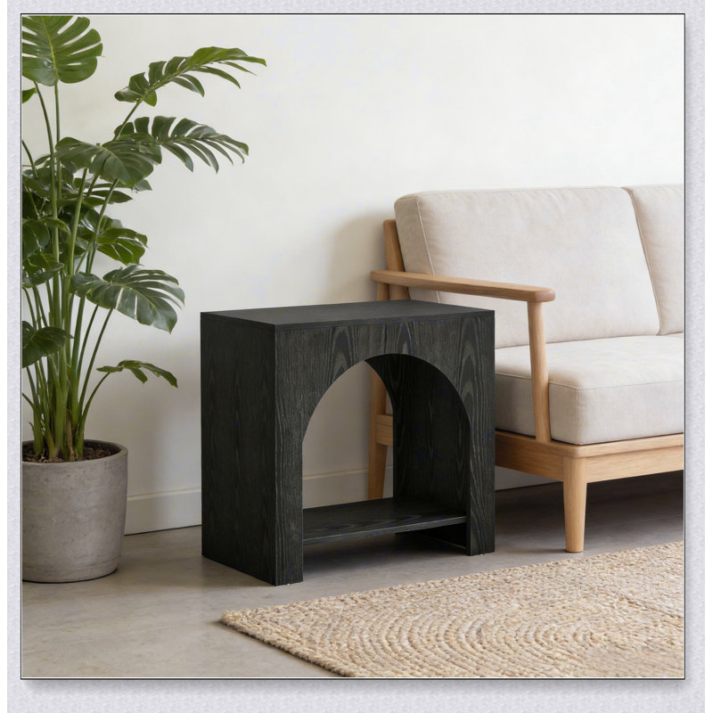 Table d'appoint carrée avec tablette ouverte et plateau spacieux, parfaite pour un style polyvalent et simple