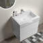 Meuble-lavabo mural 24 po avec lavabo, grand meuble-lavabo flottant mural pour salle de bain moderne, lavabo une pièce sans drain ni robinet, pré-assemblé-235739009-235739010