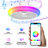 White Ceiling Fan with Lights and Remote Dimmable LED Ceiling Fans with Bluetooth Speaker RGB 7 Colors LED Light 6 Wind Speeds App Control-145587016