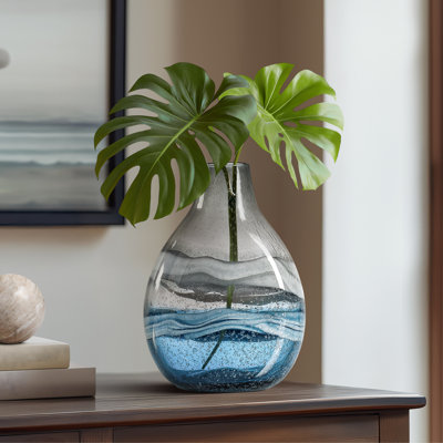 Andrea Swirl Glass Bulb Table Vase