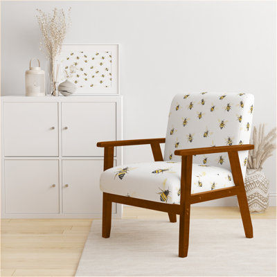 Chaise d'appoint Nature For Kids - Chaise jaune avec accoudoirs Gentle Bees