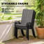 Ensemble repas d'extérieur avec trou pour parasol, 6 chaises empilables, gris