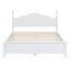 Cadre de lit plateforme grand lit en bois, lit plateforme de style rétro avec support en lattes de bois, blanc-1411908830