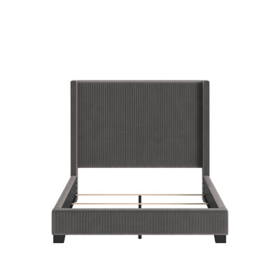 Vita Upholstered Pleated Wingback Bed