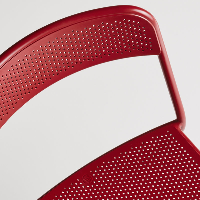 Trim Outdoor Dining Side Chair, Carmine