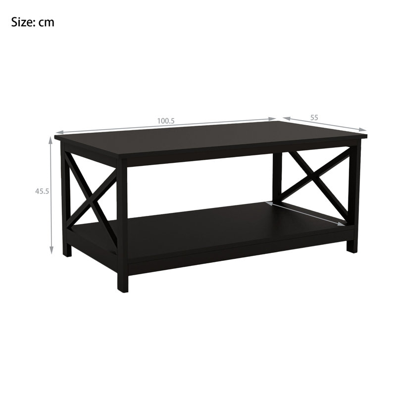 Table basse avec rangement Ariell, Noir