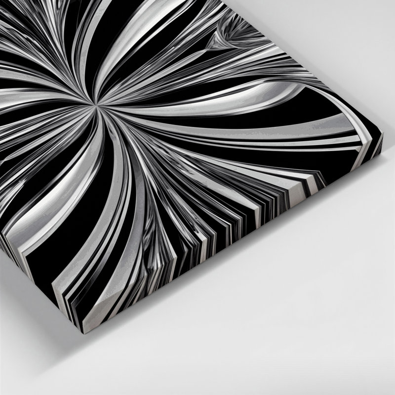 Art mural sur toile noir Op Art 3, H 8 po x l 10 po