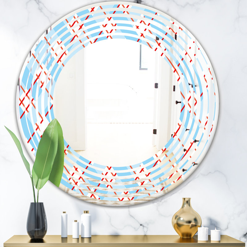 Miroir mural sans cadre Plaid Wave, 23,6 po x 23,6 po