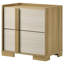 Table de chevet Hyle, 2 tiroirs, brun naturel moderne et blanc 24 pouces