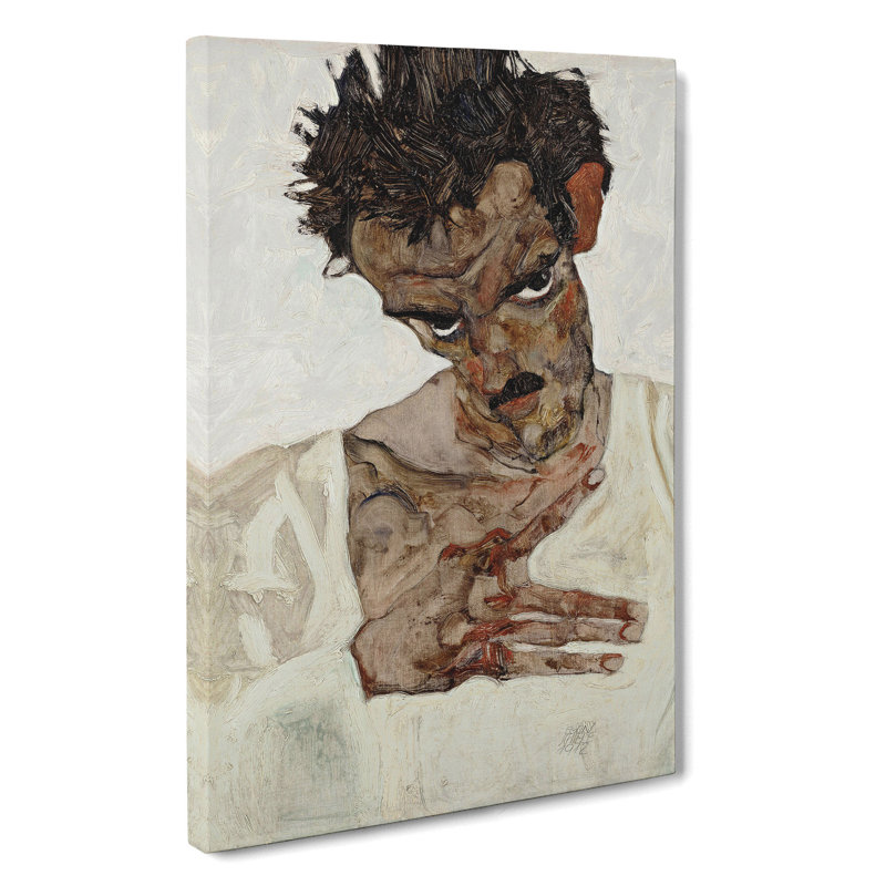 Self-Portrait Vol.10 by Egon Schiele - Wrapped Canvas Painting, 60cm H x 40cm W x 3cm D