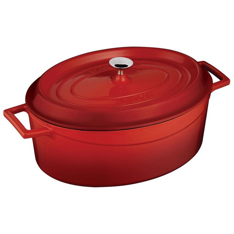 Casserole ovale en fonte Lava Canada, rouge, 5 pte