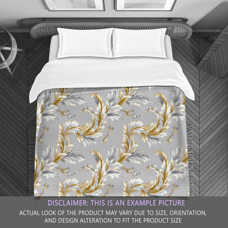 Polyester Comforter, Queen Comforter, Gold/Silver Floral
