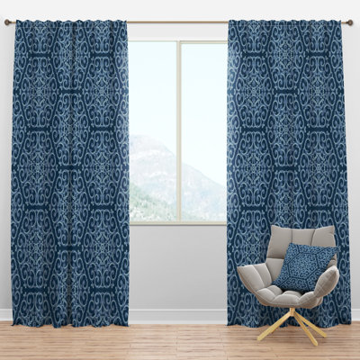 Motif rétro - Rideau simple semi-transparent abstrait Vintage