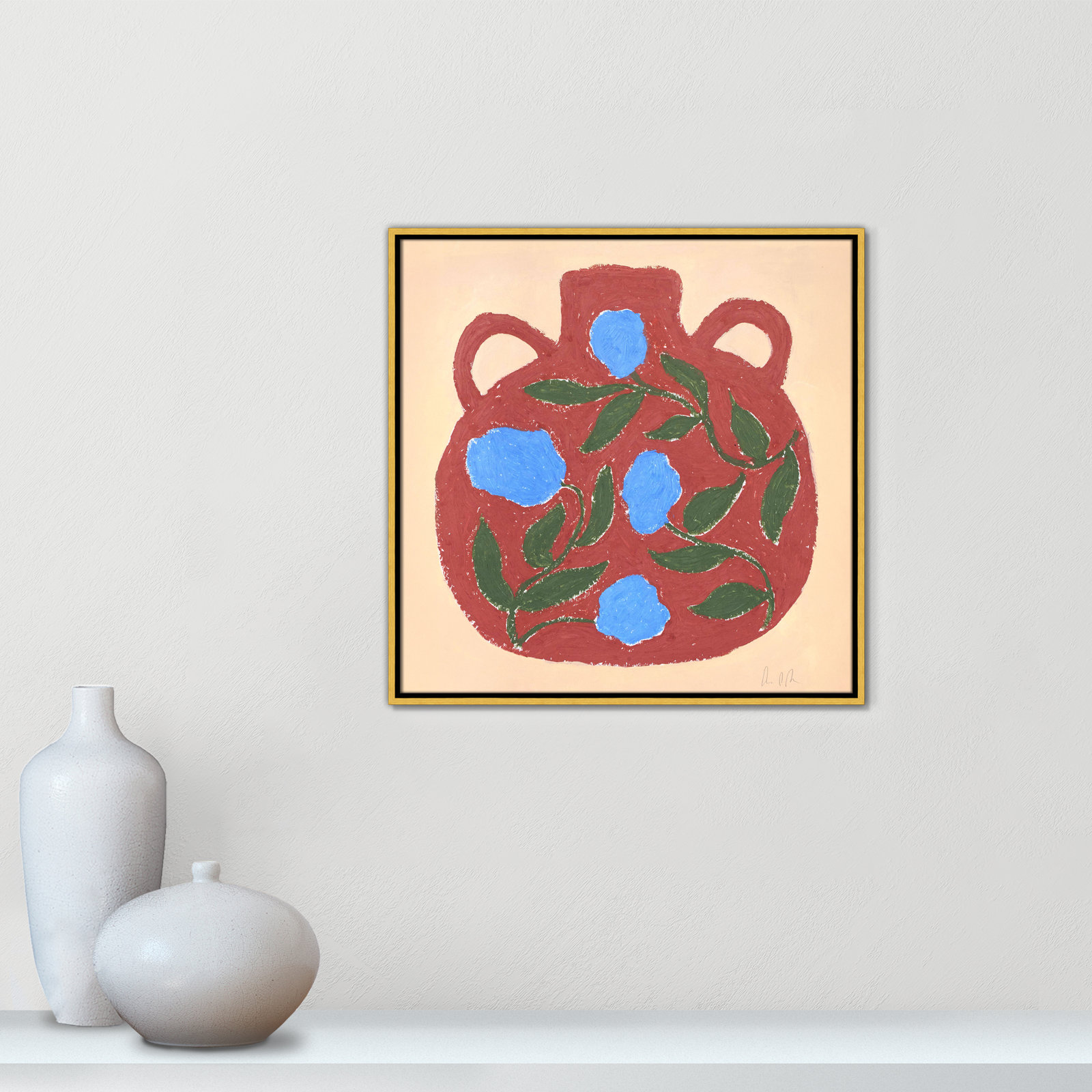 Vase No. 04 Print by Camilla Bergqvist, 25.5" H x 25.5" W, Gold
