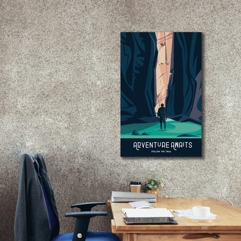 Toile épique «Adventure Awaits» par Omar Escalante, H 40 po x l 26 po