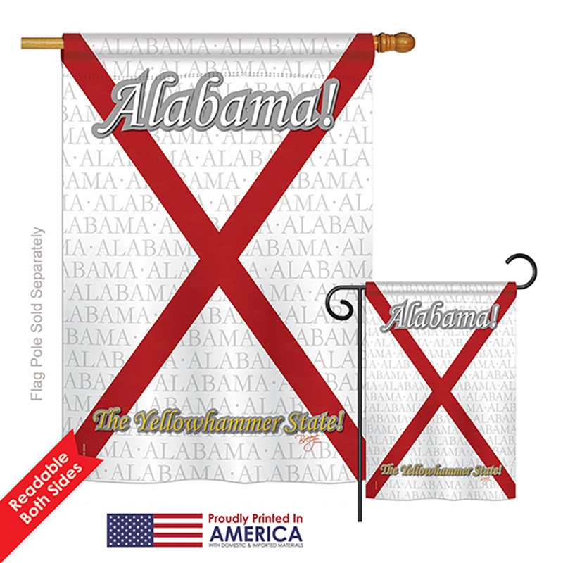 Ensemble de 2 drapeaux en polyester vertical 2 côtés alabama american statements