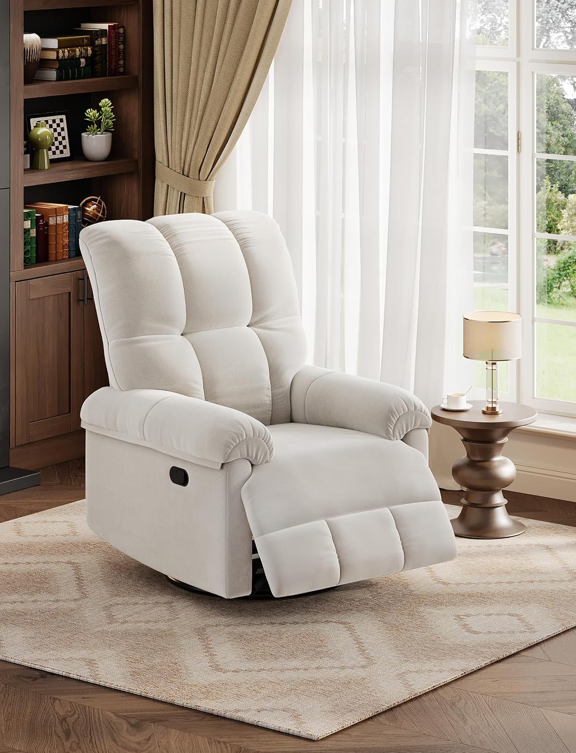 Latitude Run® Oversized Recliner Chair, Overstuffed Soft Chenille ...