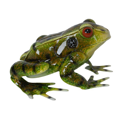 Metal Green American Bullfrog Statue