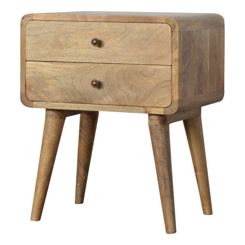 Hazra 17.72'' W Solid Wood Nightstand, Oak-ish