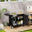 Chariot de gril en métal avec évier et armoire, plateforme pliable, roulettes pour la cour arrière, acier inoxydable 304, drainage complet, rangement facile à installer, table de travail supérieure, espaces, propre,