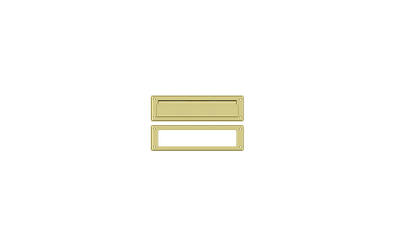 Brass Mail Slot, Polished Brass, 3.625" H x 13.125" W x 0.5625" D