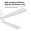 Ventilateur de plafond encastré étanche de 54 po à intensité variable et plafonnier encastré à intensité variable, moteur CC réversible à 6 vitesses, blanc mat -129171132-129171134
