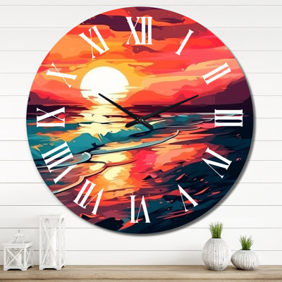 Horloge murale Sunset On The Beach