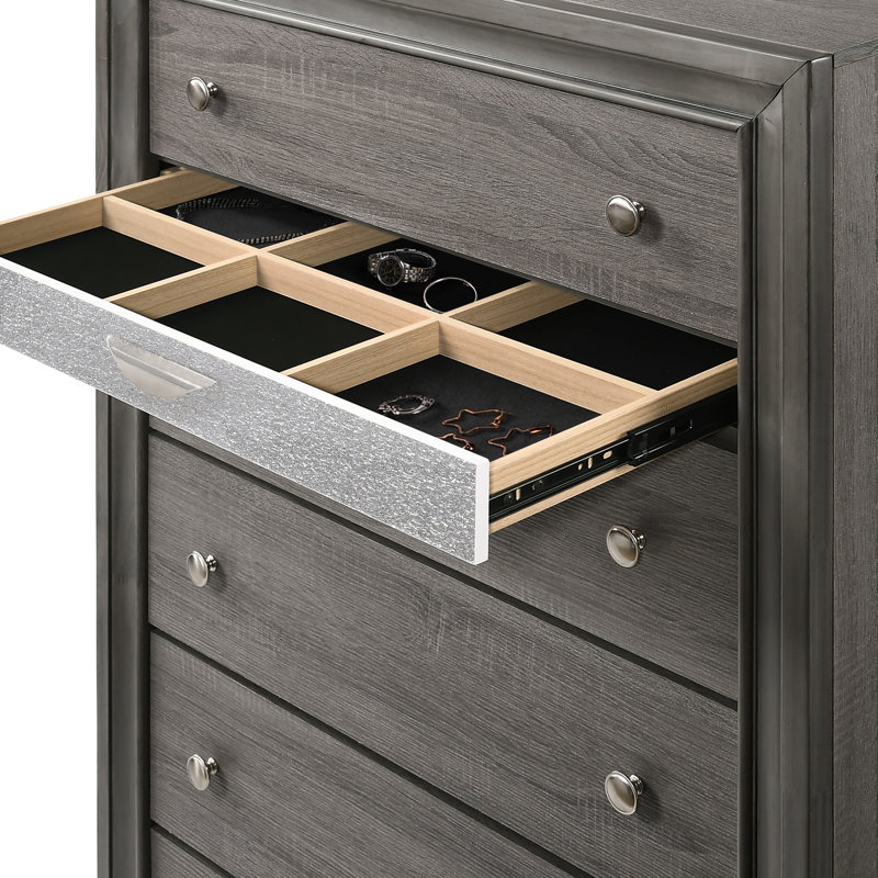 Commode 6 tiroirs Smartt, Gris
