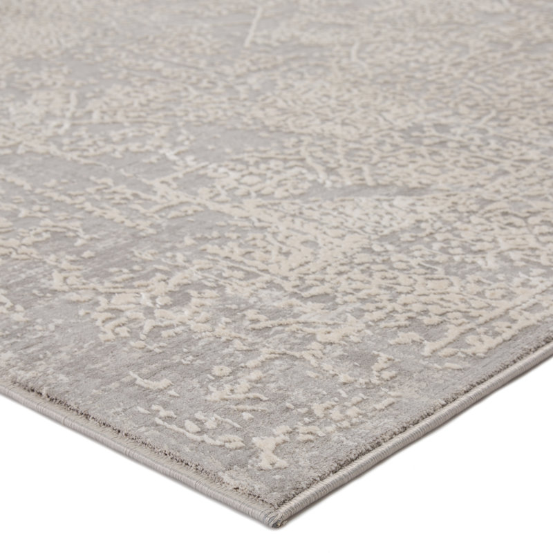 Tapis gris à motif abstrait Begus, Rectangle 10 pi 2 po x 14 pi