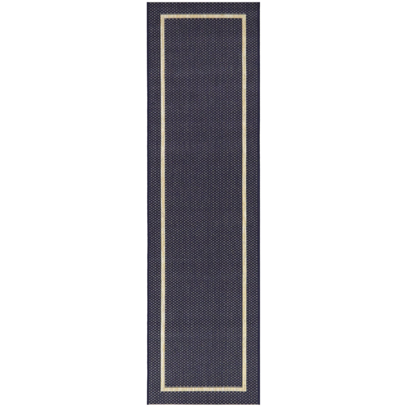 Tapis intérieur / extérieur bleu marine Brooke, Tapis de couloir 1 pi 12 po x 6 pi 11 po