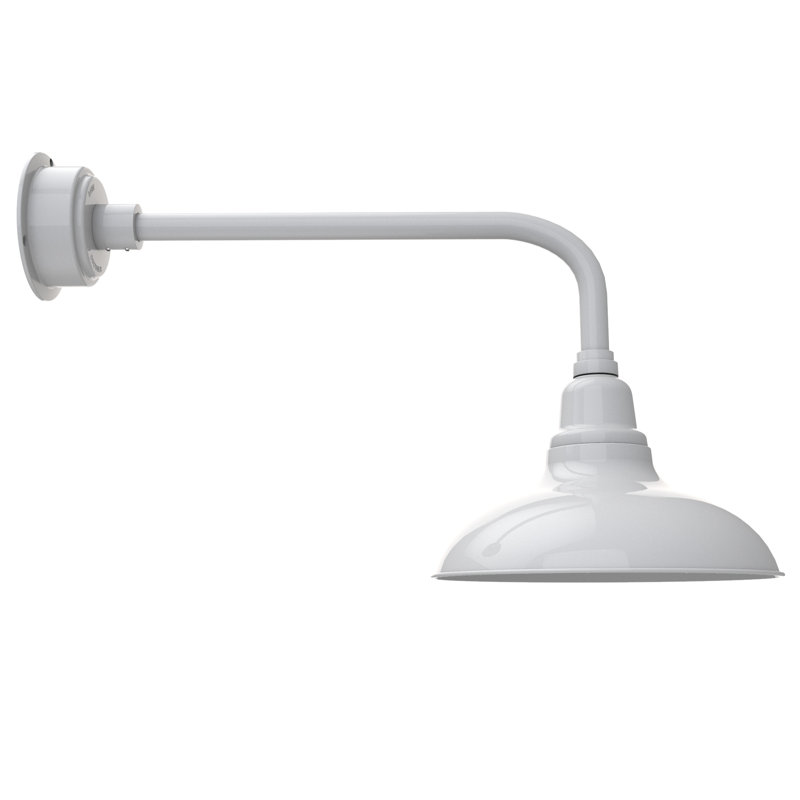 Luminaire de grange d’extérieur à del Idella, Blanc, H 16 po x l 12 po x P 40 po