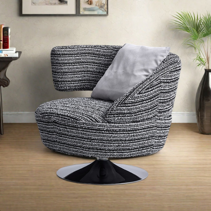 Rotating cotton and linen leisure chair