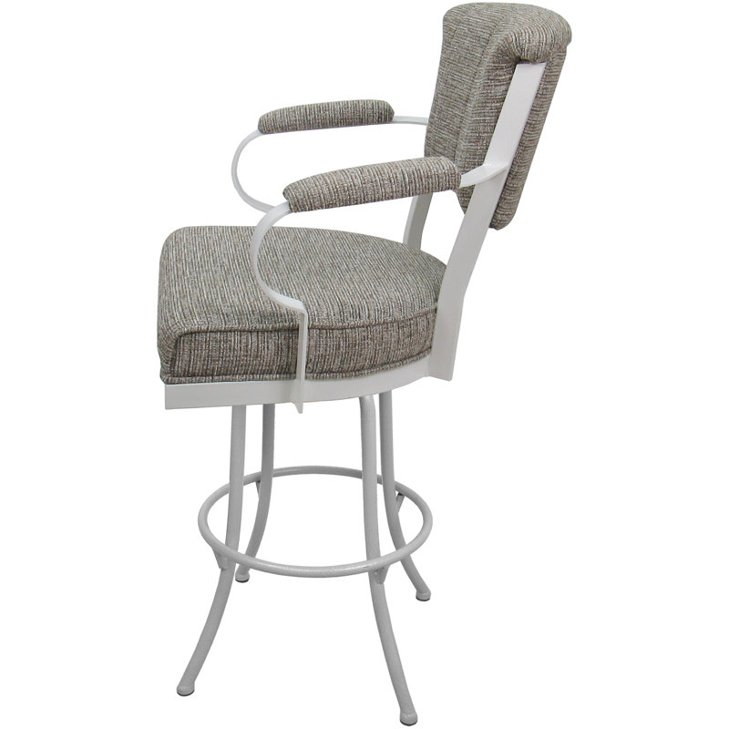 Tabouret pivotant en métal Bethel, Blanc