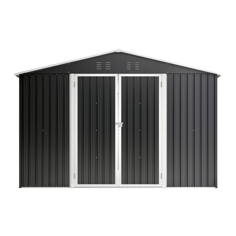 Outdoor Storage Shed, 79.13" H x 113.7" W x 141.06" D, Black