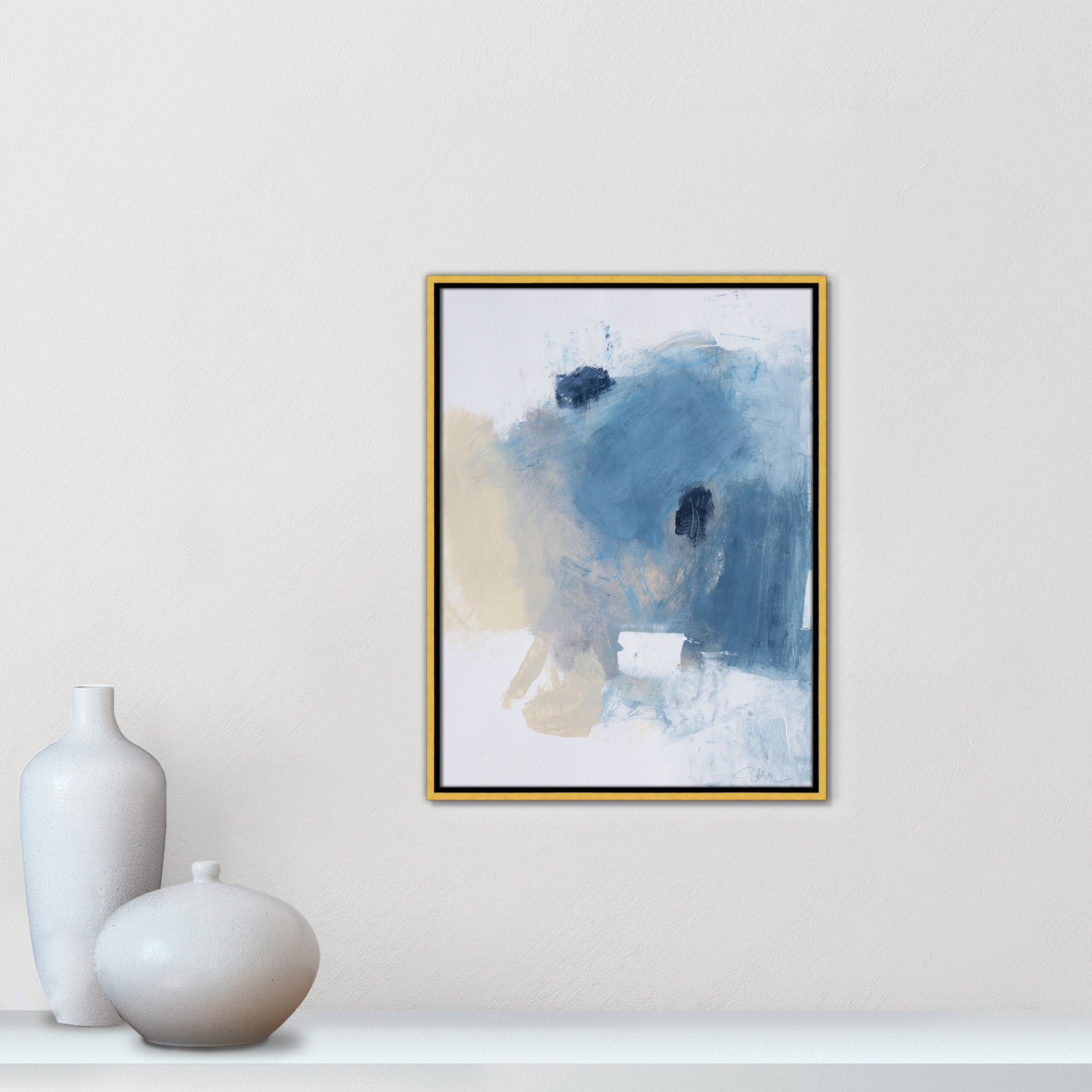 Coastal Carnival Collection "Coastal Carnival I" Print, Gold Floater Framed Canvas, No Mat, 25.5" H x 19.5" W x 2" D
