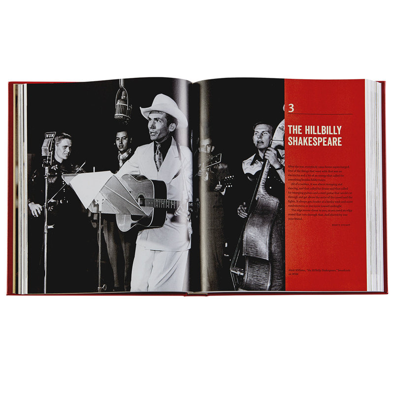 Graphic Image Country Music by Dayton Duncan and Ken Burns Coffee Table Book, Leather, Red