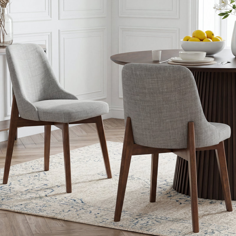 Chaise d'appoint rembourrée en bois massif H 32,7 po, Gris