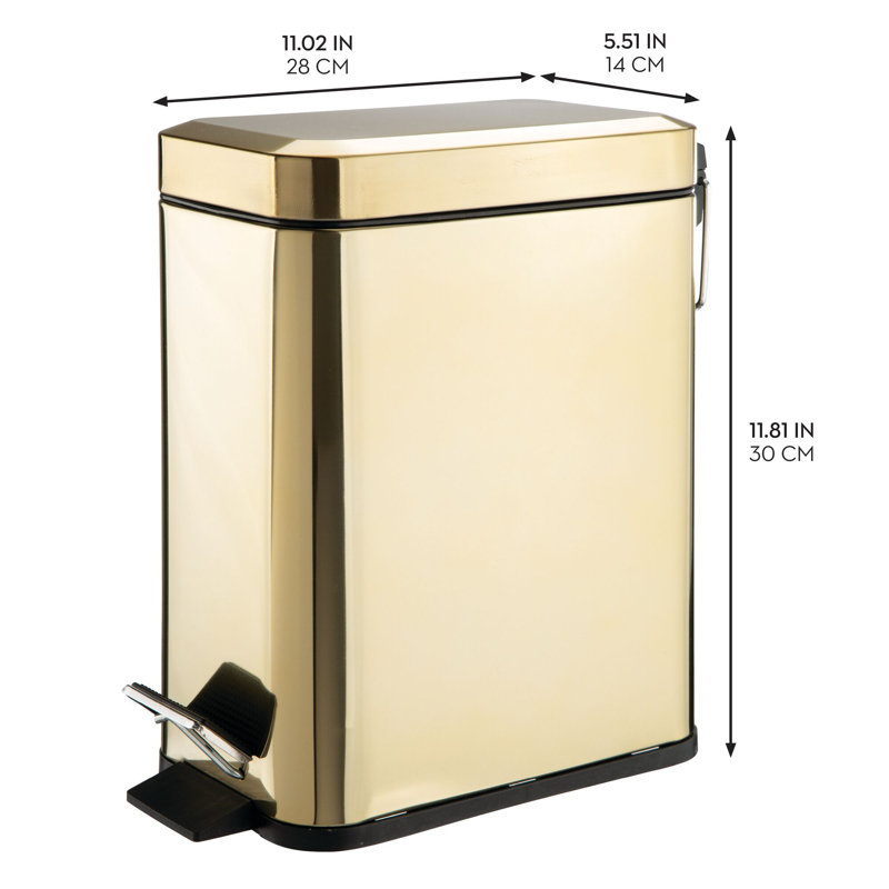 Rectangle Step Can 5L, Soft Brass