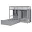 Lit superposé simple avec tiroirs, garde-robe, tablettes de rangement et lit hydraulique-266618656