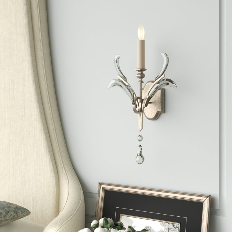 Beveled Arcs 1 - Light Candle Wall Light, Muted Gold Leaf