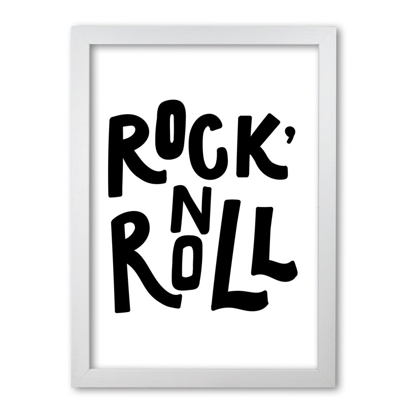 Rock 'N Roll - Print, White Grain Frame, 42 cm H x 30 cm W x 5 cm D