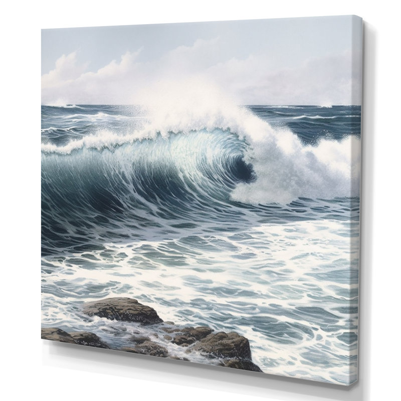 " Ocean Wave Movement II ", 16" H x 16" W x 1" D, Wrapped Canvas
