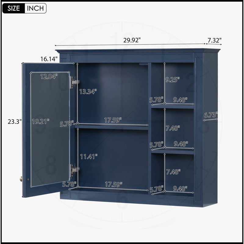 Armoire de salle de bain polyvalente avec miroir et plusieurs tablettes pour un rangement optimal
