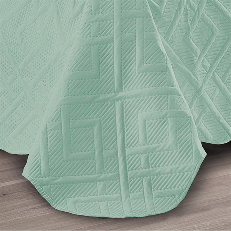 5pcs Quilt Bed Cover Set Reversible Premium Soft Bedspread Coverlet Bedding Set, Green