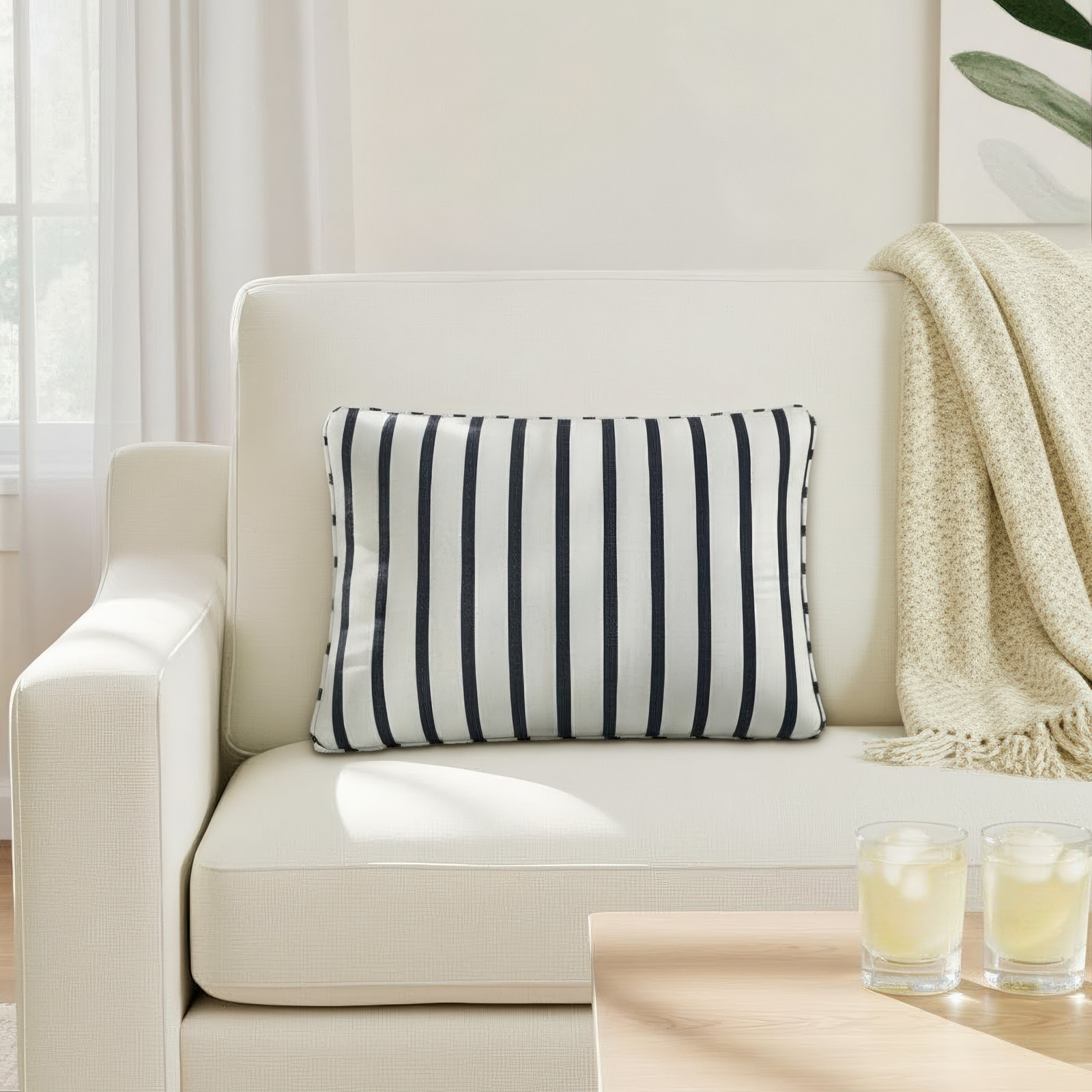 Lorena Sunbrella® Throw Pillow, 13"H x 20"W