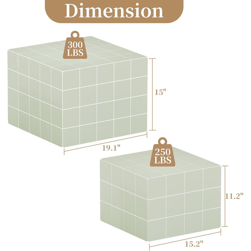 Ensemble de 2 tables basses gigognes, Gris