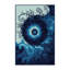 Tapis bleu moelleux et moelleux à motif abstrait Mandelbrot-661112472