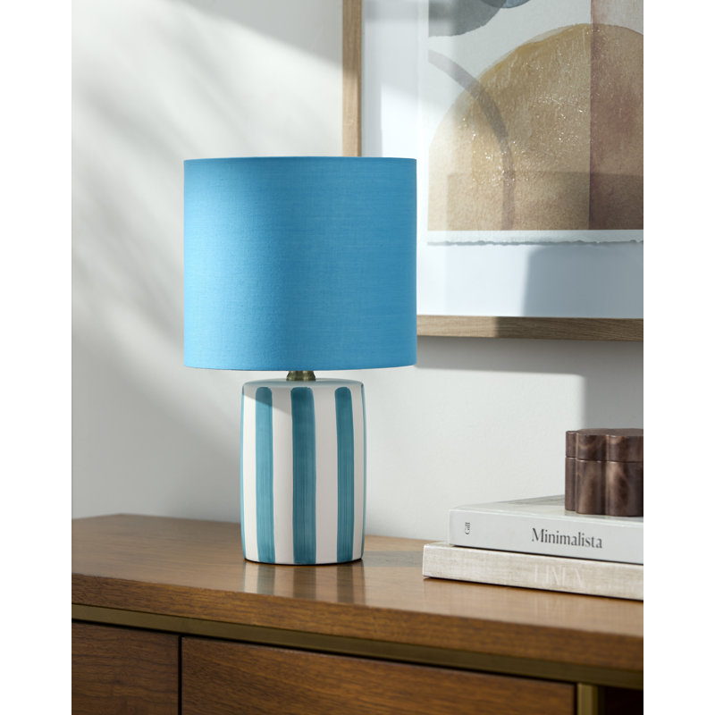 Lampe de table Heurich, Bleu / blanc