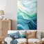 «Gree And White Sway Wave Serenity III», art mural géométrique-799350562-578141956