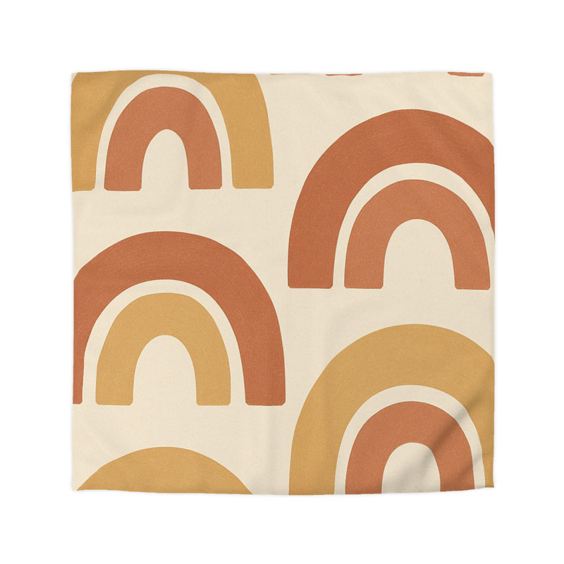 Microfiber Duvet Cover Boho Style, Design 52, Queen Duvet Cover, Cream